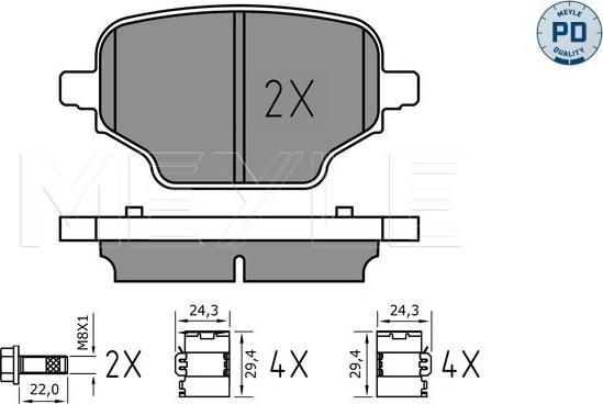 Meyle 025 207 6417/PD - Тормозные колодки, дисковые, комплект autospares.lv