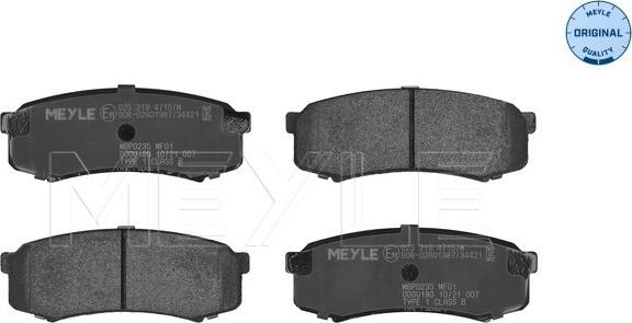 Meyle 025 219 4715/W - Тормозные колодки, дисковые, комплект autospares.lv