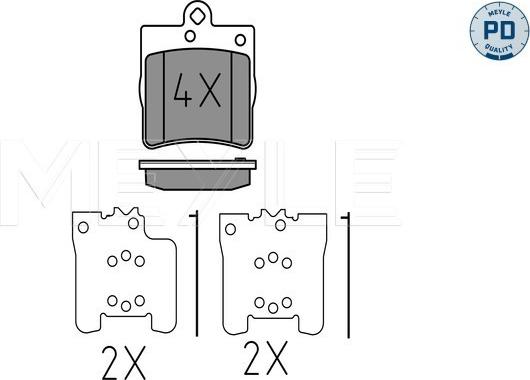 Meyle 025 219 1915/PD - Тормозные колодки, дисковые, комплект autospares.lv