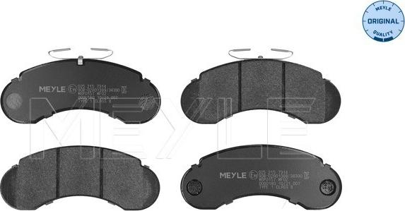 Meyle 025 215 7314 - Тормозные колодки, дисковые, комплект autospares.lv
