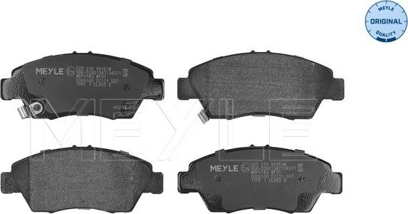 Meyle 025 216 9416/W - Тормозные колодки, дисковые, комплект autospares.lv