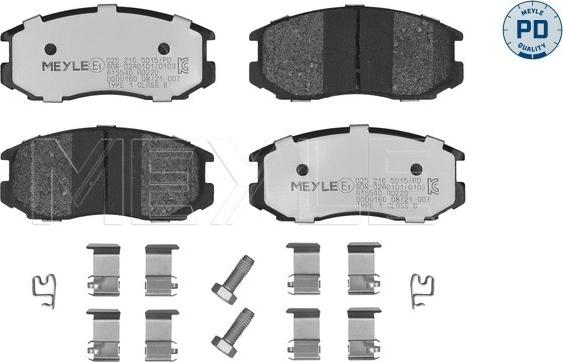 Meyle 025 216 5015/PD - Тормозные колодки, дисковые, комплект autospares.lv