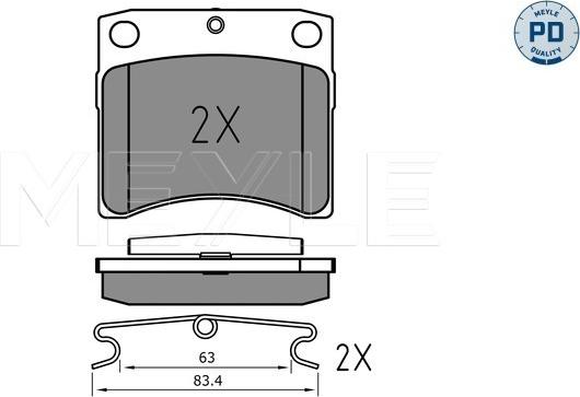 Meyle 025 216 3517/PD - Тормозные колодки, дисковые, комплект autospares.lv