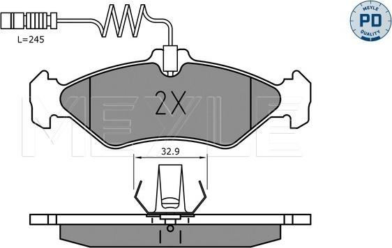 Meyle 025 216 2117/PD - Тормозные колодки, дисковые, комплект autospares.lv