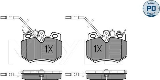 Meyle 025 210 8017/PD - Тормозные колодки, дисковые, комплект autospares.lv