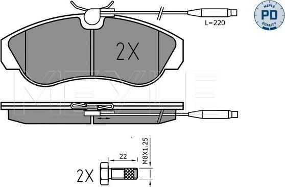 Meyle 025 217 9919/PD - Тормозные колодки, дисковые, комплект autospares.lv