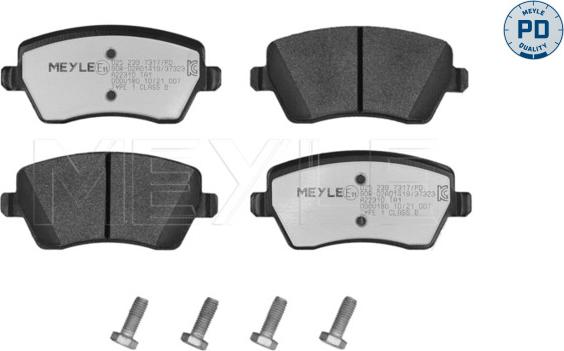 Meyle 025 239 7317/PD - Тормозные колодки, дисковые, комплект autospares.lv