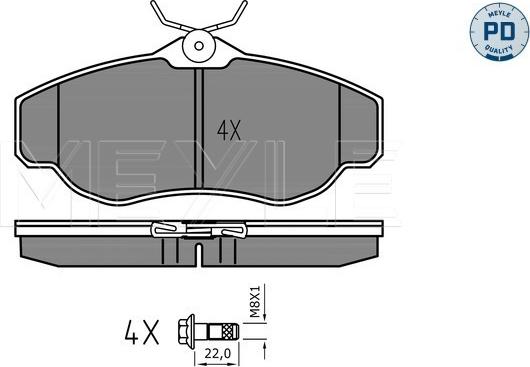 Meyle 025 234 5219/PD - Тормозные колодки, дисковые, комплект autospares.lv