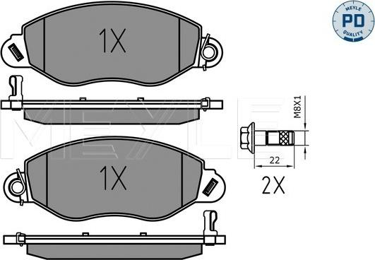 Meyle 025 234 3418/PD - Тормозные колодки, дисковые, комплект autospares.lv