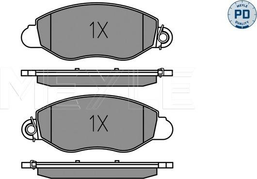 Meyle 025 234 3418/PD - Тормозные колодки, дисковые, комплект autospares.lv