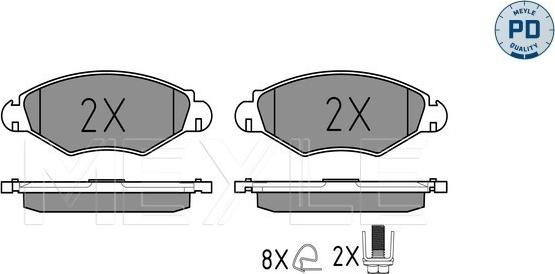 Meyle 025 235 9718/PD - Тормозные колодки, дисковые, комплект autospares.lv