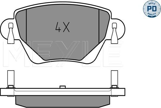 Meyle 025 235 5717/PD - Тормозные колодки, дисковые, комплект autospares.lv