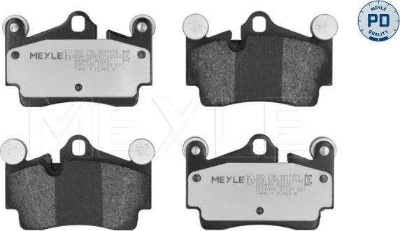 Meyle 025 236 9417/PD - Тормозные колодки, дисковые, комплект autospares.lv