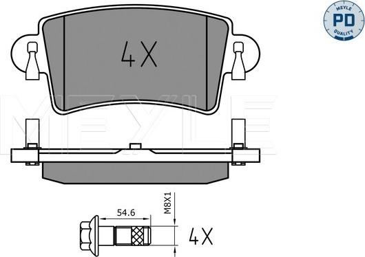 Meyle 025 236 6916/PD - Тормозные колодки, дисковые, комплект autospares.lv