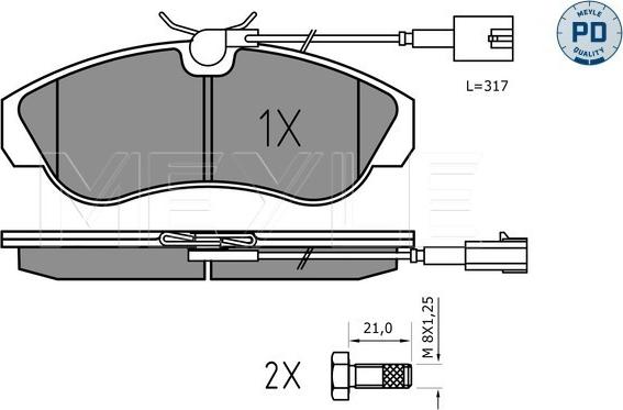 Meyle 025 236 0319/PD - Тормозные колодки, дисковые, комплект autospares.lv