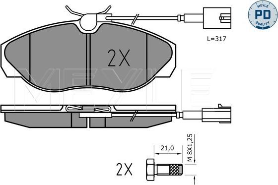 Meyle 025 236 0219/PD - Тормозные колодки, дисковые, комплект autospares.lv