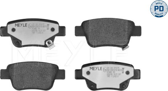 Meyle 025 236 2016/PD - Тормозные колодки, дисковые, комплект autospares.lv