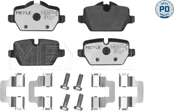 Meyle 025 236 2316/PD - Тормозные колодки, дисковые, комплект autospares.lv