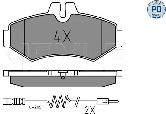 Meyle 025 230 2118/PD - Тормозные колодки, дисковые, комплект autospares.lv