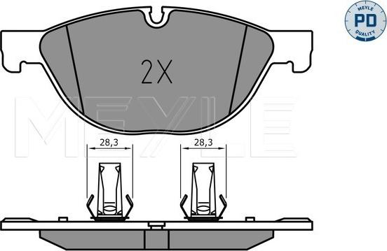 Meyle 025 238 9518/PD - Тормозные колодки, дисковые, комплект autospares.lv