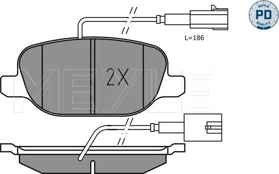 Meyle 025 238 1118/PD - Тормозные колодки, дисковые, комплект autospares.lv