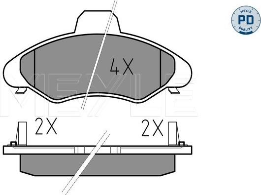 Meyle 025 233 0018/PD - Тормозные колодки, дисковые, комплект autospares.lv