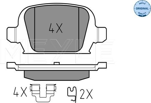 Meyle 025 232 8414 - Тормозные колодки, дисковые, комплект autospares.lv