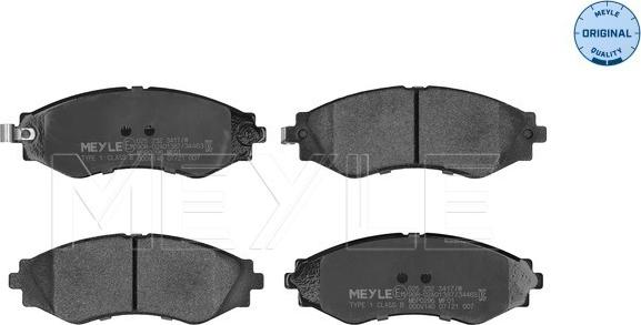 Meyle 025 232 3417/W - Тормозные колодки, дисковые, комплект autospares.lv