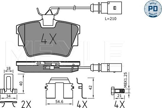 Meyle 025 232 2416-1/PD - Тормозные колодки, дисковые, комплект autospares.lv