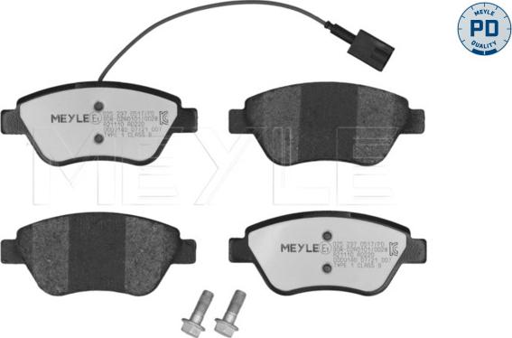 Meyle 025 237 0517/PD - Тормозные колодки, дисковые, комплект autospares.lv