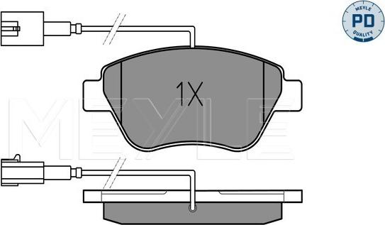 Meyle 025 237 0517/PD - Тормозные колодки, дисковые, комплект autospares.lv