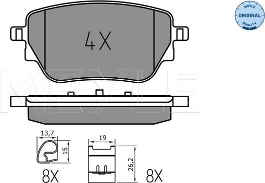 Meyle 025 229 8617 - Тормозные колодки, дисковые, комплект autospares.lv