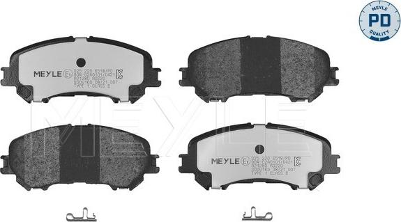 Meyle 025 220 6518/PD - Тормозные колодки, дисковые, комплект autospares.lv