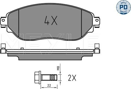 Meyle 025 220 8718/PD - Тормозные колодки, дисковые, комплект autospares.lv