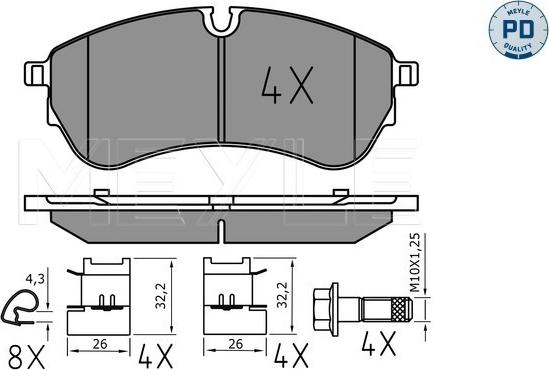 Meyle 025 221 4721/PD - Тормозные колодки, дисковые, комплект autospares.lv