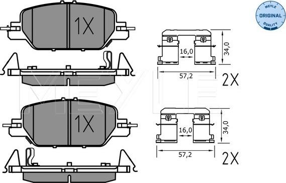 Meyle 025 228 5216 - Тормозные колодки, дисковые, комплект autospares.lv