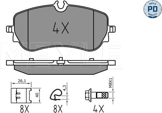 Meyle 025 228 0219/PD - Тормозные колодки, дисковые, комплект autospares.lv