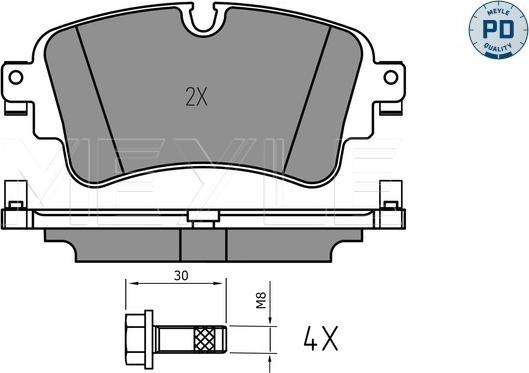 Meyle 025 223 0817/PD - Тормозные колодки, дисковые, комплект autospares.lv