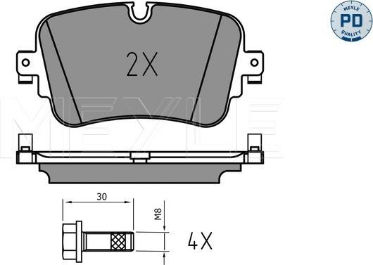 Meyle 025 223 0717/PD - Тормозные колодки, дисковые, комплект autospares.lv