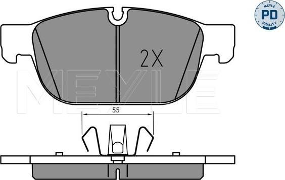 Meyle 025 223 1719/PD - Тормозные колодки, дисковые, комплект autospares.lv