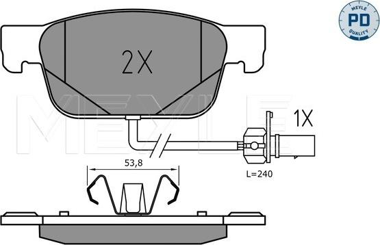 Meyle 025 223 8317/PD - Тормозные колодки, дисковые, комплект autospares.lv