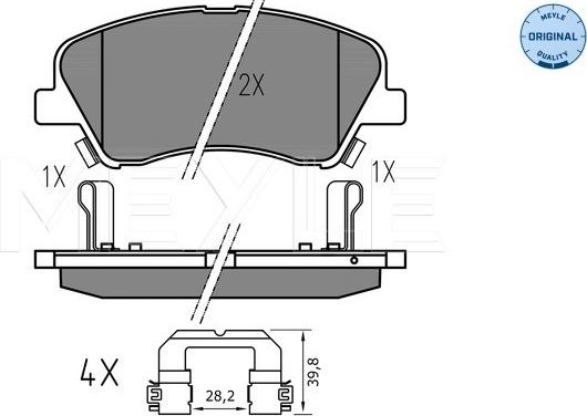 Meyle 025 222 2818 - Тормозные колодки, дисковые, комплект autospares.lv