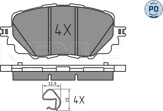 Meyle 025 222 7115/PD - Тормозные колодки, дисковые, комплект autospares.lv