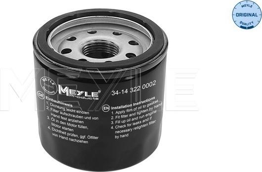 Meyle 34-14 322 0002 - Масляный фильтр autospares.lv