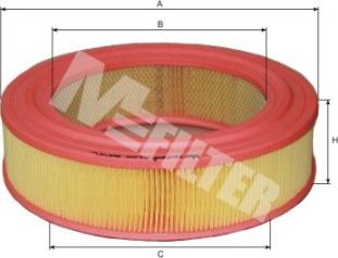 Mfilter A 129 - Воздушный фильтр, двигатель autospares.lv