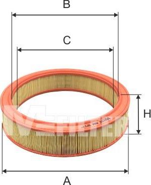 Mfilter A 894 - Воздушный фильтр, двигатель autospares.lv