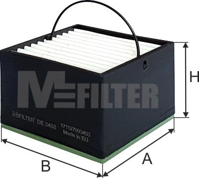 Mfilter DE 3403 - Топливный фильтр autospares.lv