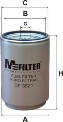 Mfilter DF 3521 - Топливный фильтр autospares.lv