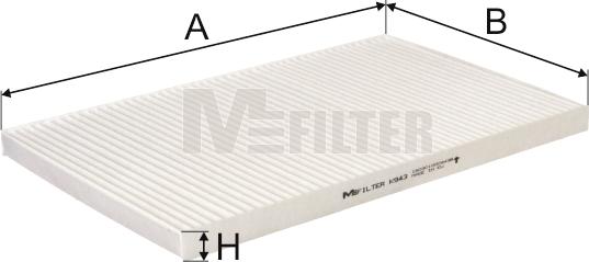 Mfilter K 943 - Фильтр воздуха в салоне autospares.lv