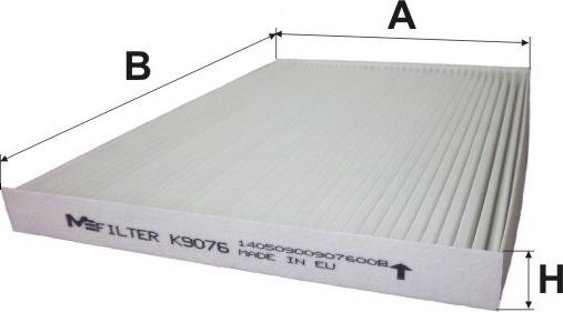 Mfilter K 9076 - Фильтр воздуха в салоне autospares.lv